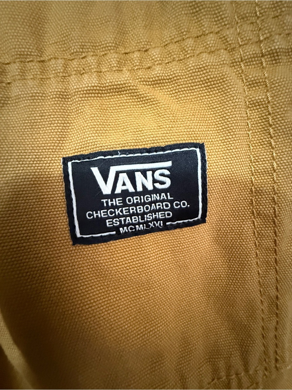 Vans Wood Thrush Ground Work Canvas Overalls Mustard Yellow M Perfect - Picture 3 of 9